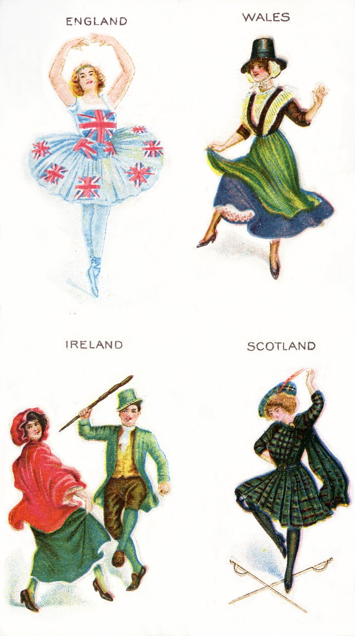 Tänzer der Britischen Inseln, Zigarettenbilder, 1915 von English School