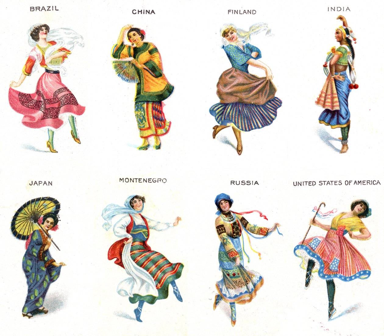 Tänzer der Welt, Zigarettenbilder, 1915 von English School