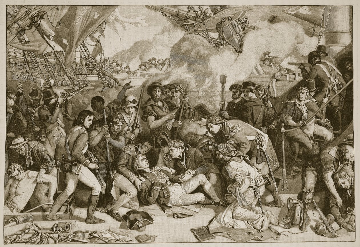Tod von Nelson, Illustration aus Cassells Illustrierter Geschichte Englands von English School