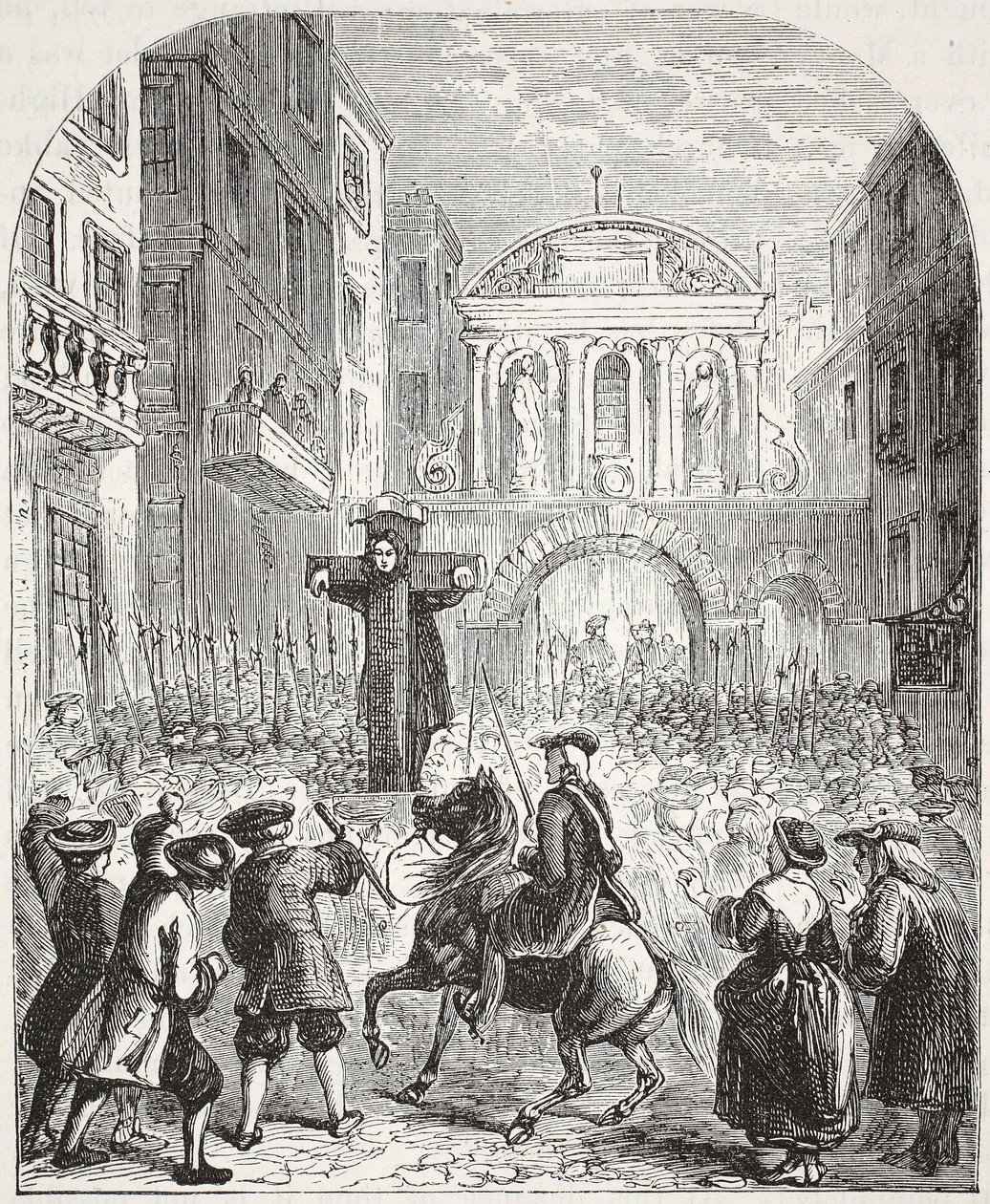 Defoe am Pranger am Temple Bar von English School