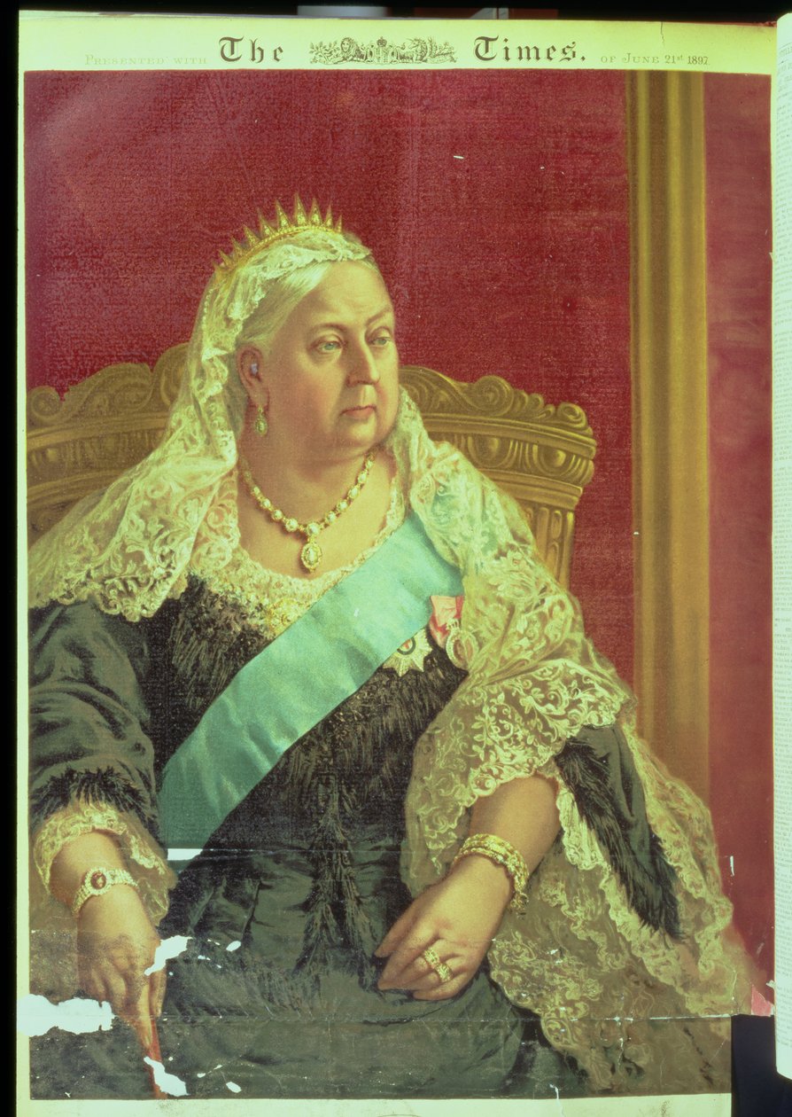 Diamantjubiläumspräsentation von Königin Victoria, aus The Times von English School