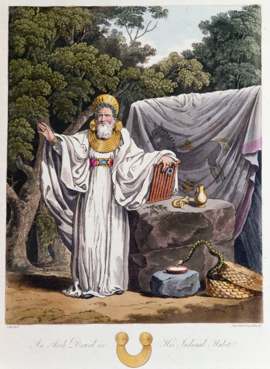 Druide - in "Kelten und Goten, Bräuche der Bewohner der Britischen Inseln des frühen 6. Jahrhunderts und der Gotenstämme der Westküste der Ostsee", von S.R. Meyrick und Ch. Smith von English School