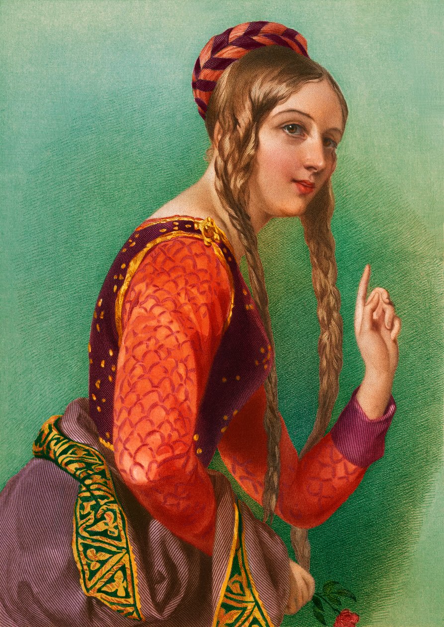 Eleonore von Aquitanien, Königin von Heinrich II, gedruckt von Henry G. Bohn von English School