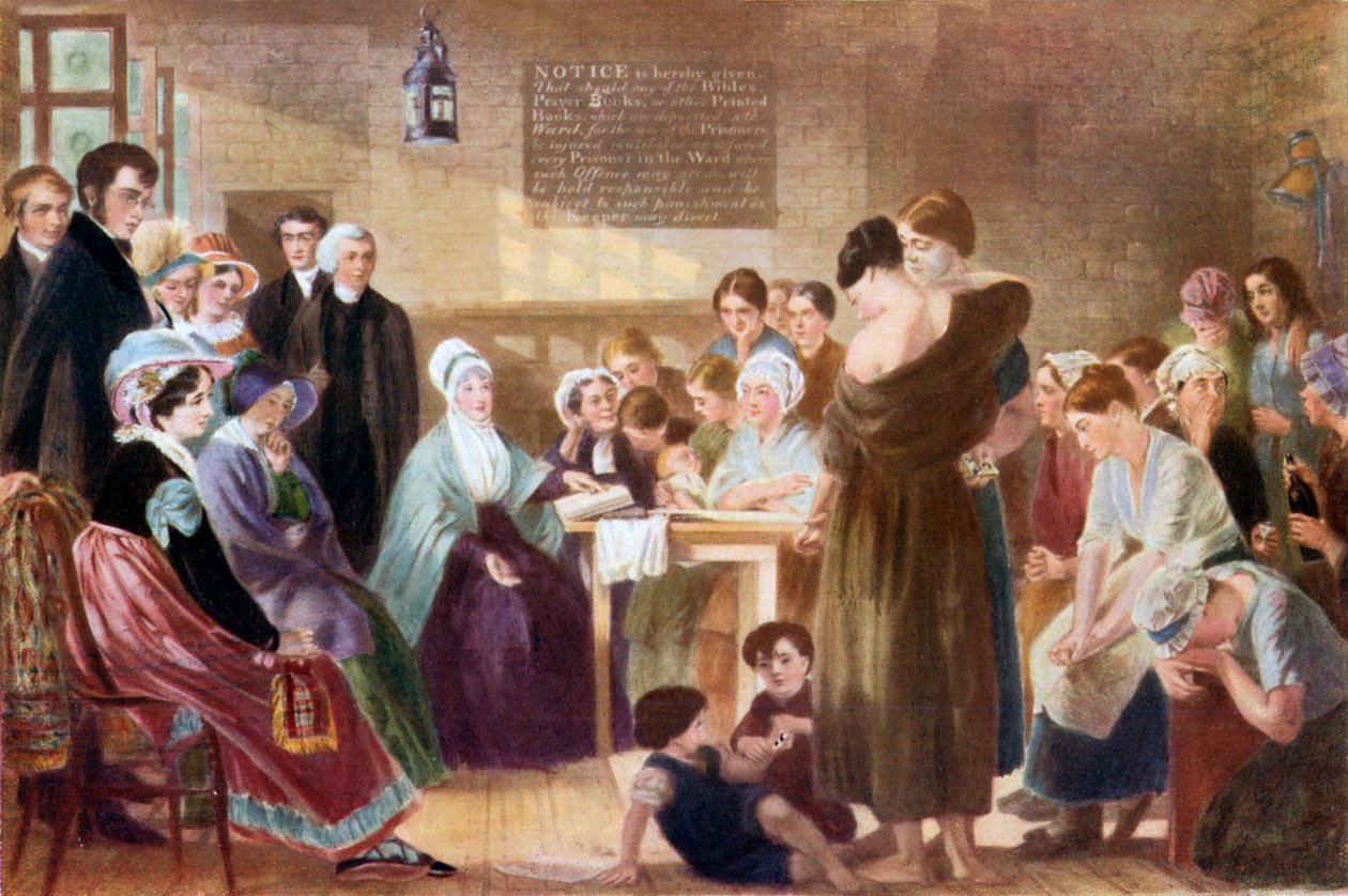 Elizabeth Fry besucht das Newgate-Gefängnis von English School