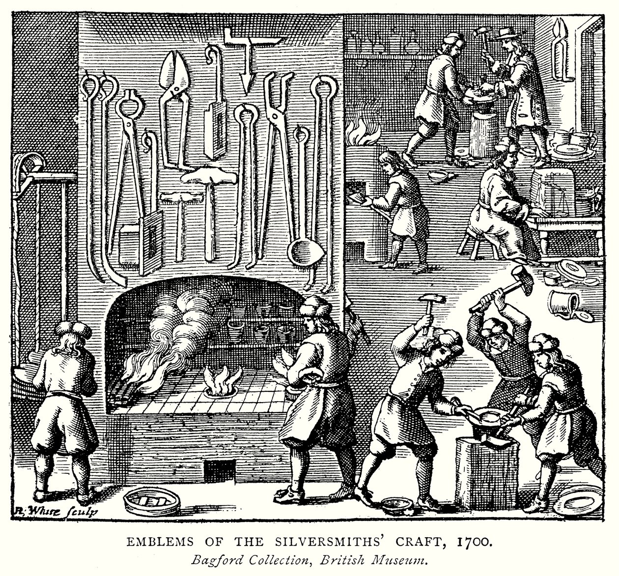 Embleme des Silberschmiedehandwerks von English School