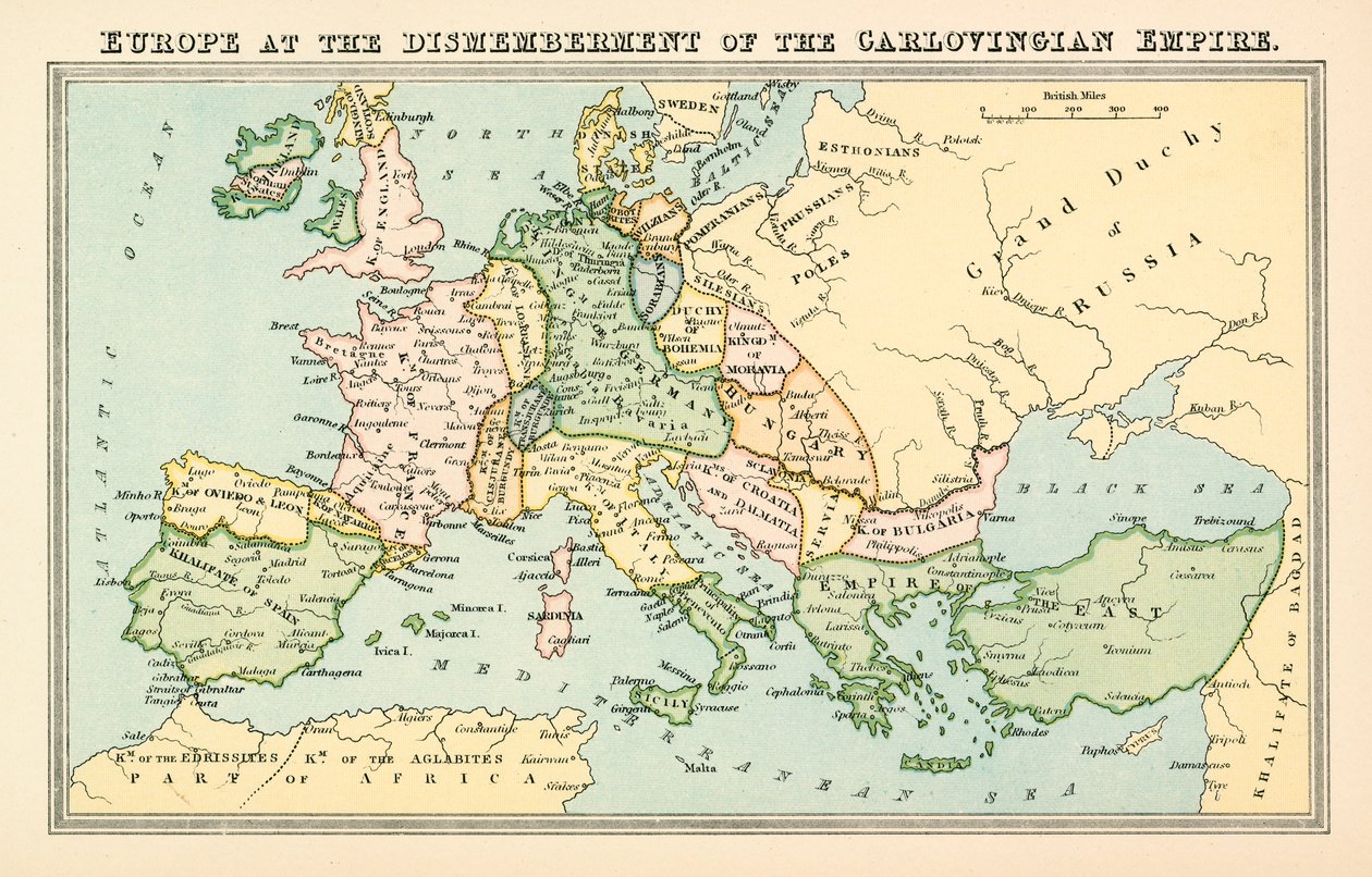 Europa bei der Zerschlagung des Karolingerreichs von English School