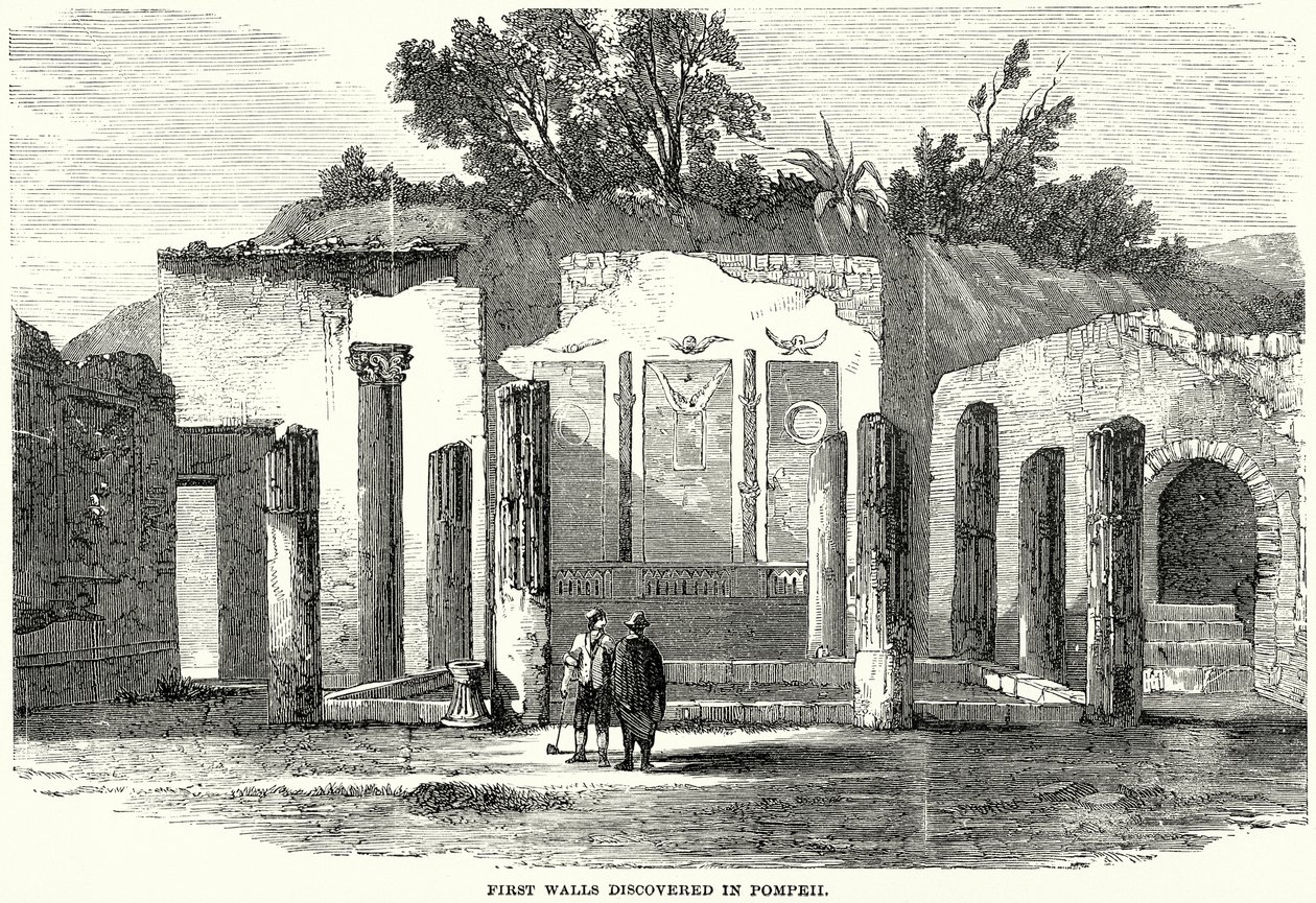 Erste entdeckte Mauern in Pompeji von English School