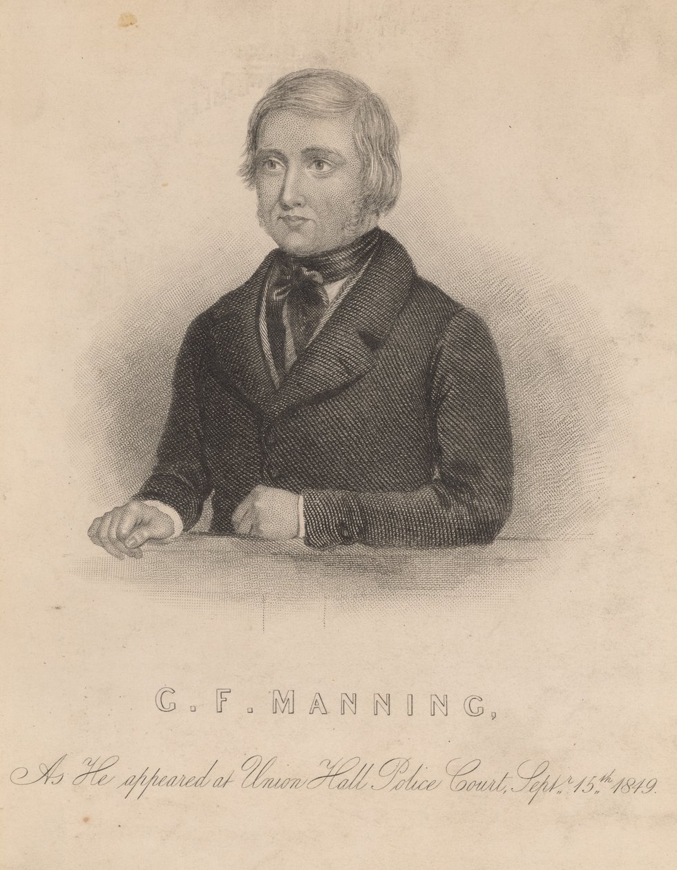 Frederick George Manning, der zusammen mit seiner Frau Marie Manning Patrick O