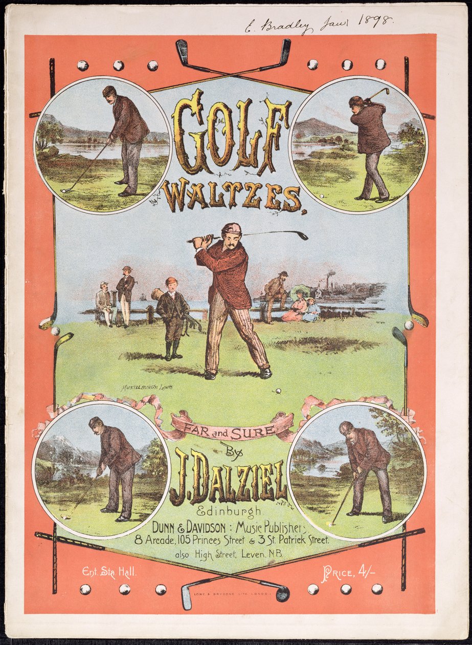 Vorderseite der Partitur für Golf-Walzer von J. Dalziel von English School