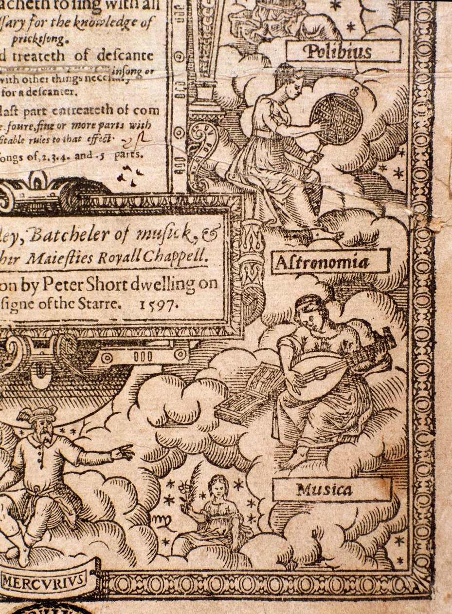 Frontispiz aus A Plaine and Easie Introduction to Practicall Musicke von Thomas Morley, Detail, 1597 von English School