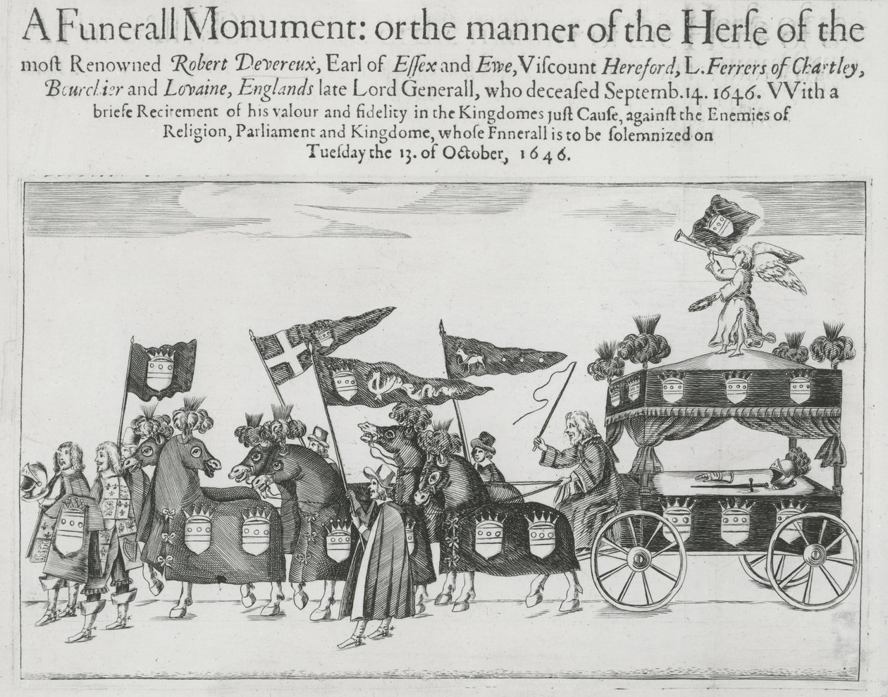 Begräbniszug von Robert Devereux, 3. Earl of Essex von English School