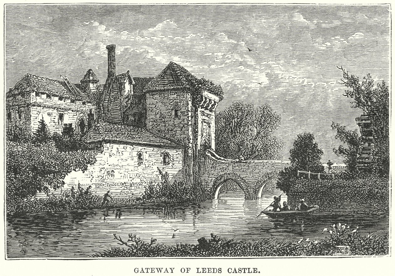 Tor von Leeds Castle (Gravur) von English School