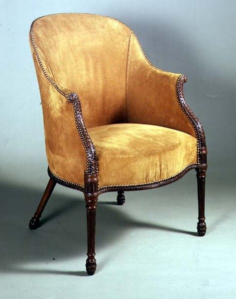 Bergère-Stuhl von George III., spätes 18. Jahrhundert von English School