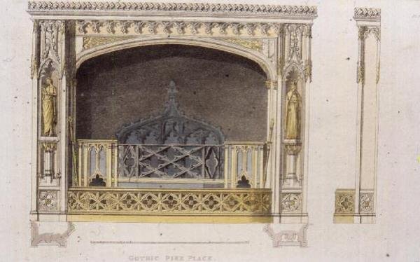 Gotischer Kamin, Tafel 149 aus Ackermann
