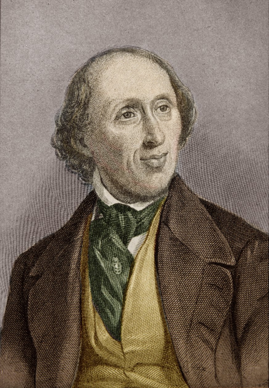 Hans Christian Andersen (1805-75) (spätere Kolorierung) von English School