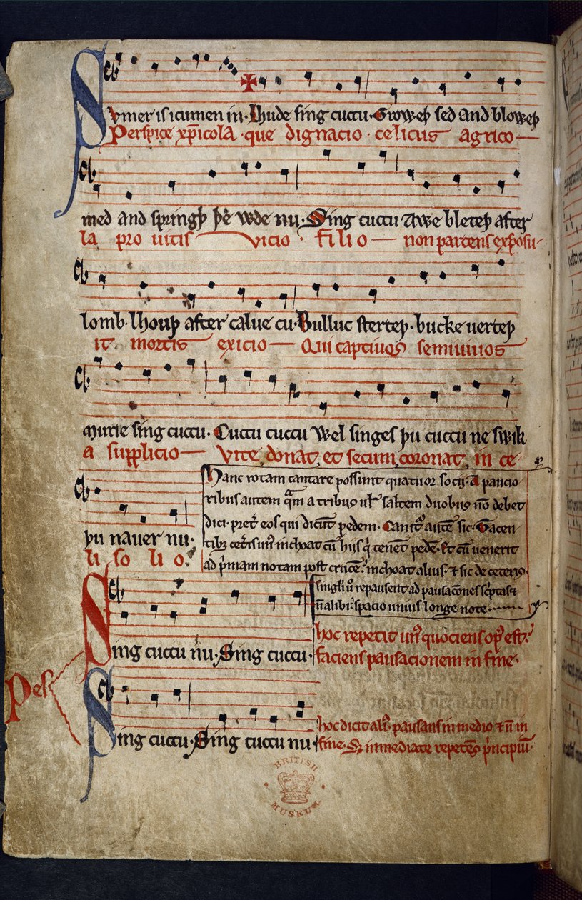 Harley MS 978 f.11v Musikalische Sammlung, aus 