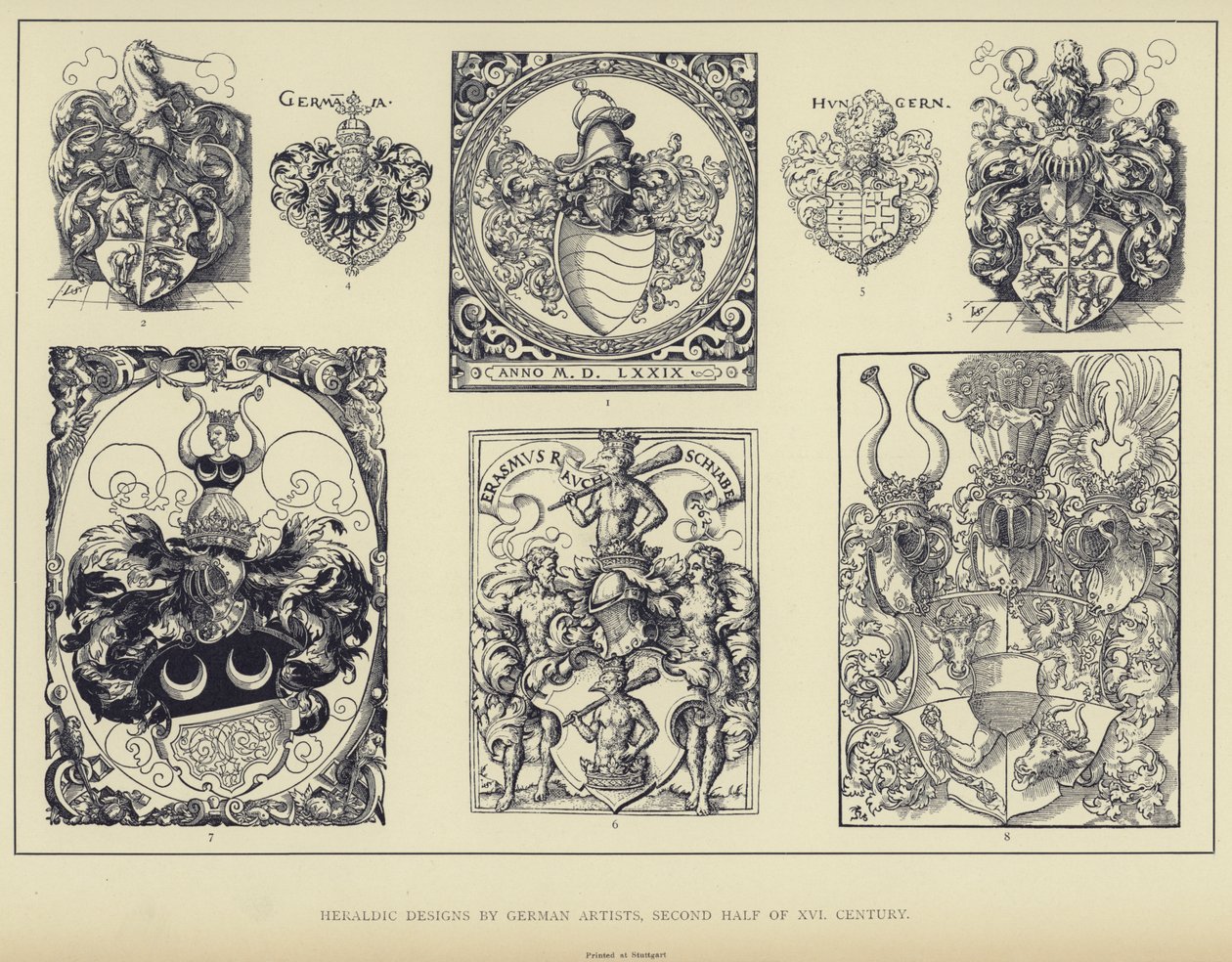 Heraldik-Designs von deutschen Künstlern, zweite Hälfte des 16. Jahrhunderts von English School