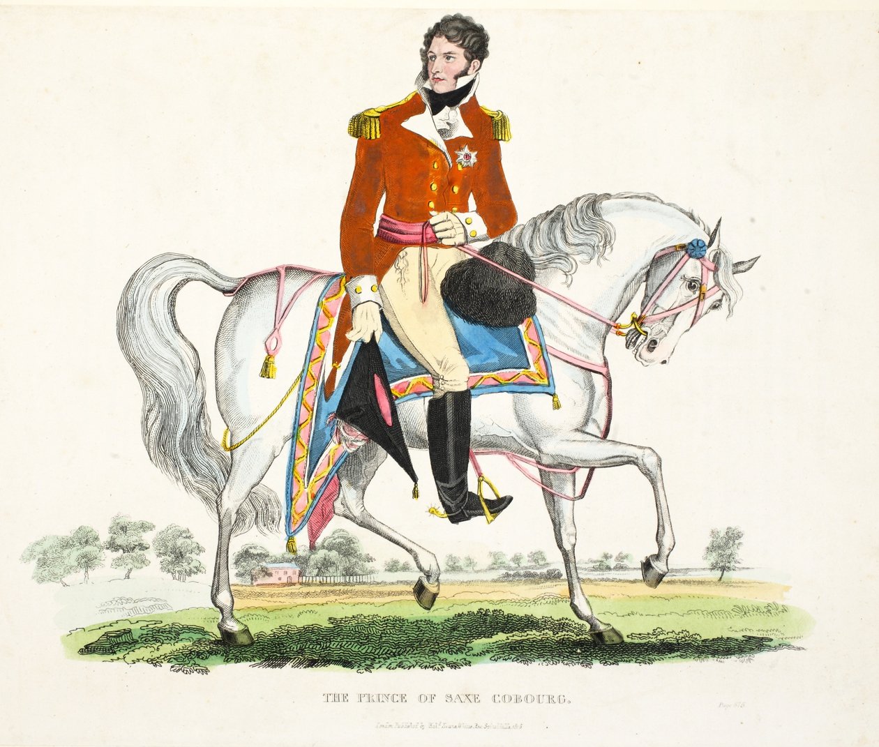 Seine Königliche Hoheit, der Prinzregent von Großbritannien, veröffentlicht von Richard Evans, graviert von Romney, Illustration aus An Historical Account of the Battle of Waterloo von William Mudford, 1816 von English School