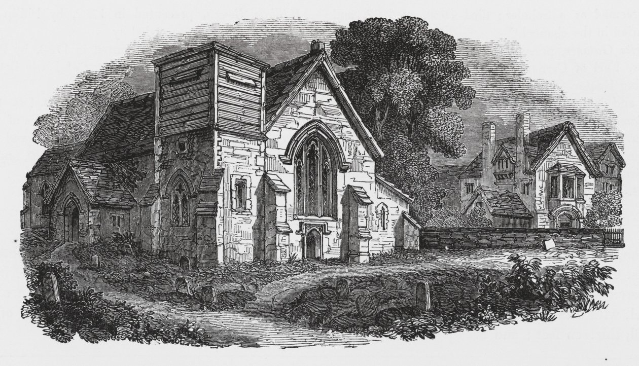 Hogston Kirche (Gravur) von English School