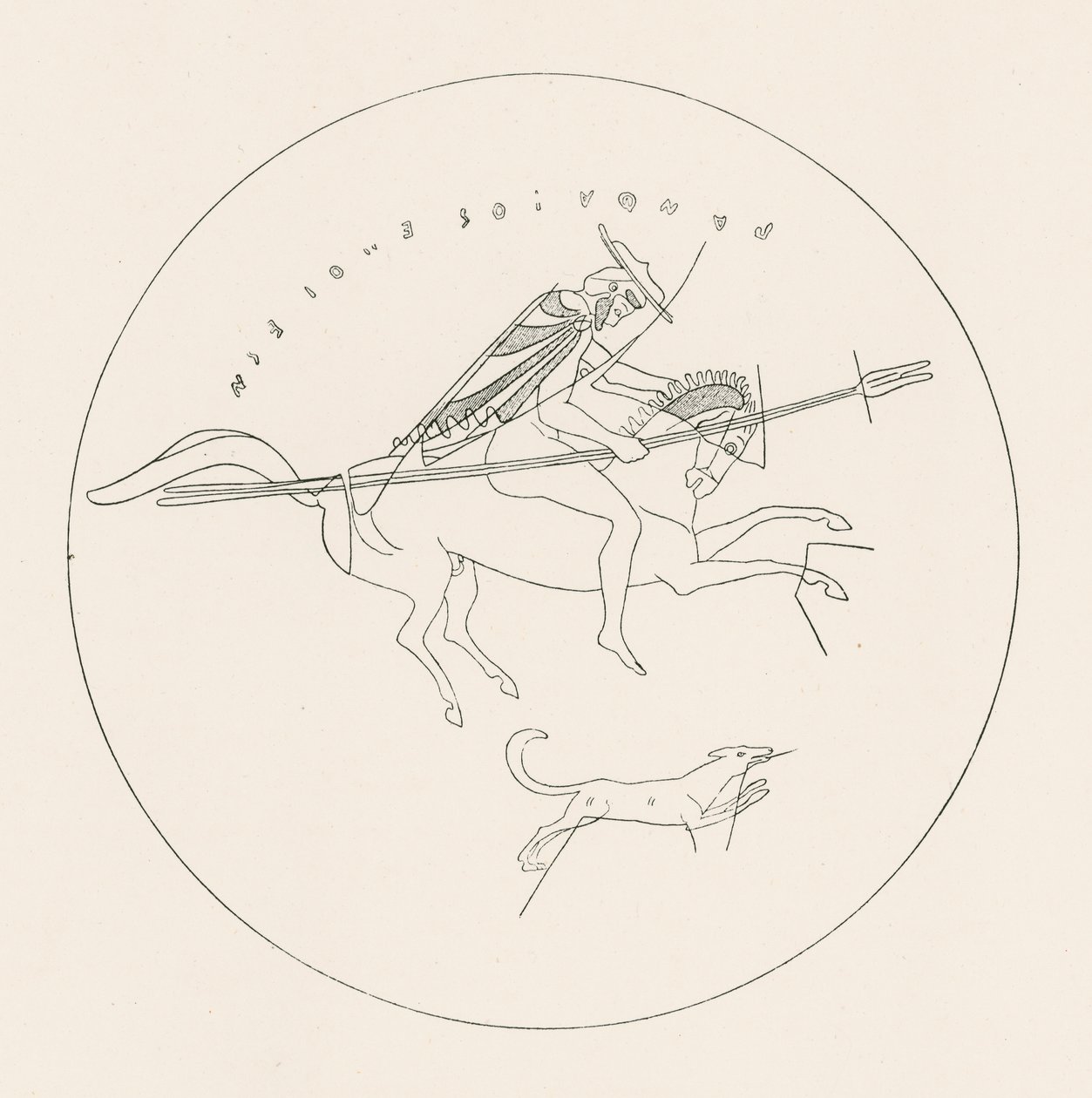 Reiter und Hund (Gravur) von English School