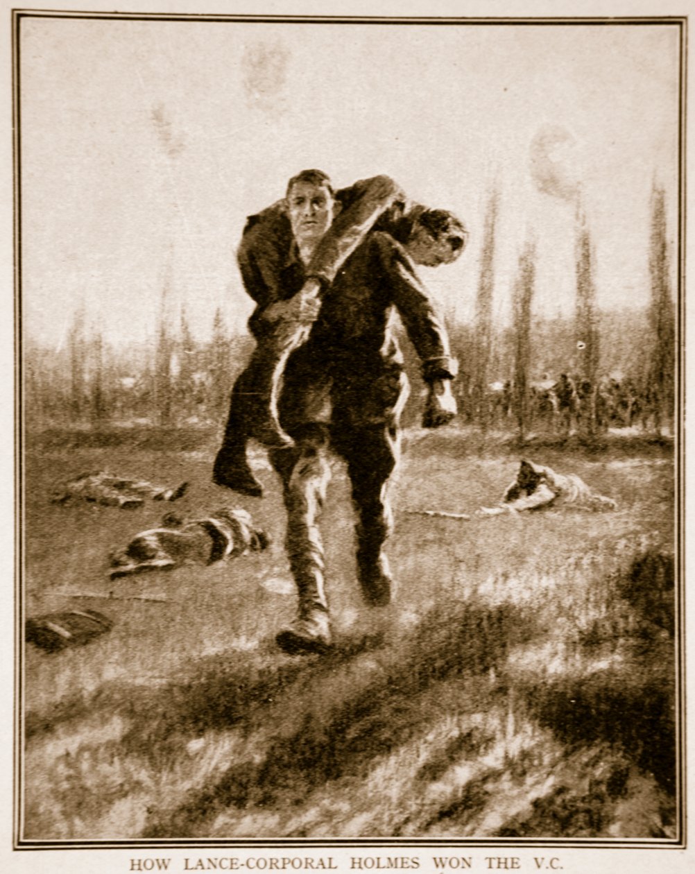Wie Lance-Corporal Holmes das Victoria-Kreuz gewann, 1914-19 von English School