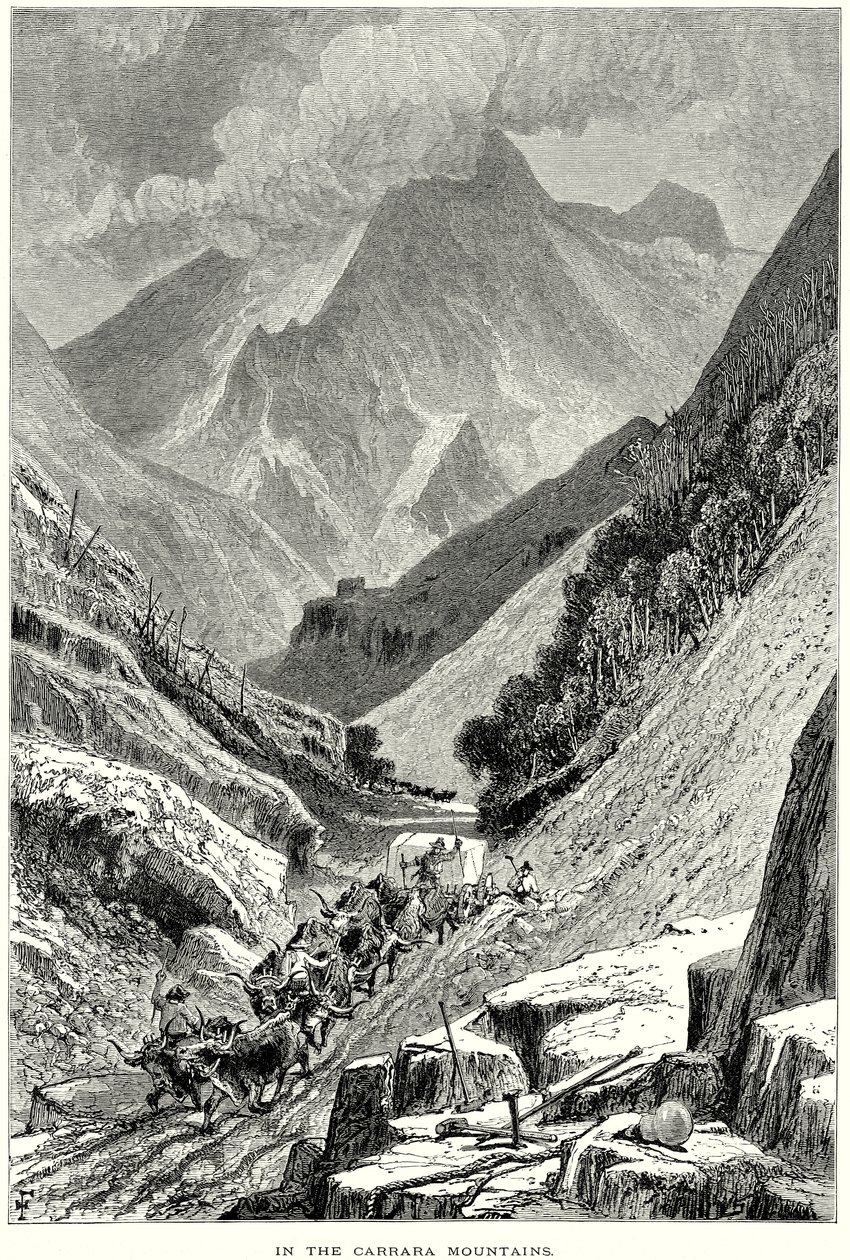 In den Carrara-Bergen (Gravur) von English School