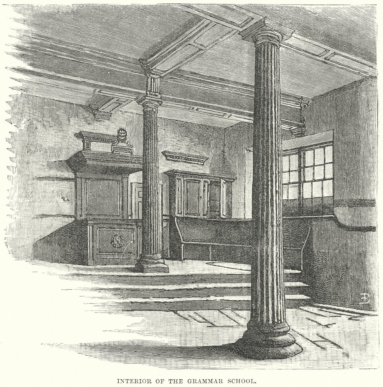 Innenansicht der Grammar School von English School