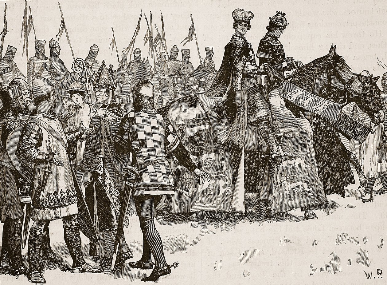 Interview zwischen Becket und König Heinrich, Illustration aus Cassells Illustrierter Geschichte Englands von English School