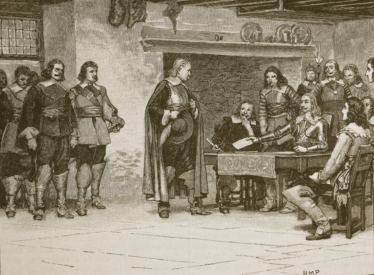 Interview zwischen Charles und dem Earl of Denbigh, Illustration aus Cassells Illustrierter Geschichte Englands von English School