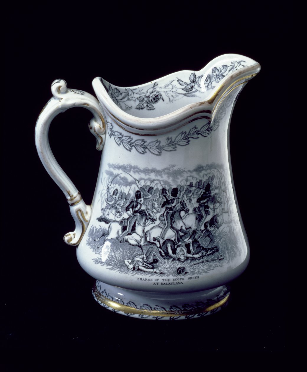 Krug mit Darstellung des Angriffs der Scots Greys bei Balaclava von English School