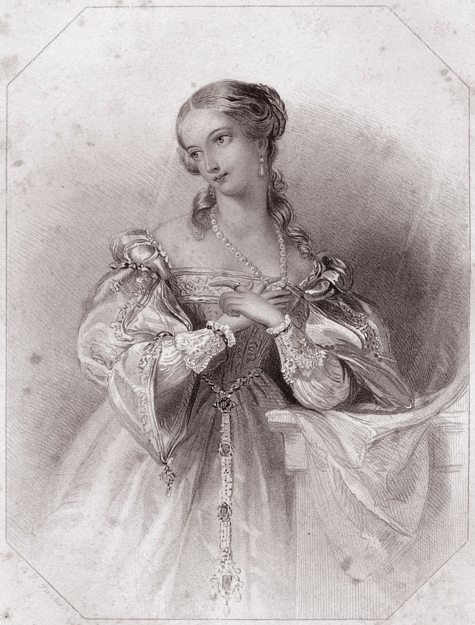 Juliette (Romeo und Julia) - Galerie der Frauen von Shakespeare, Sammlung von fünfundvierzig ernsten Porträts von den ersten Künstlern Londons, bereichert mit kritischen und literarischen Anmerkungen um 1838 von English School