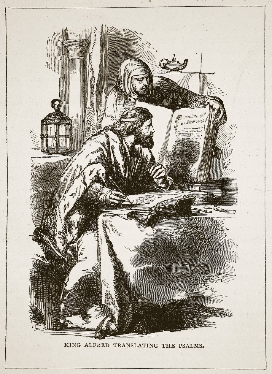König Alfred übersetzt die Psalmen von English School
