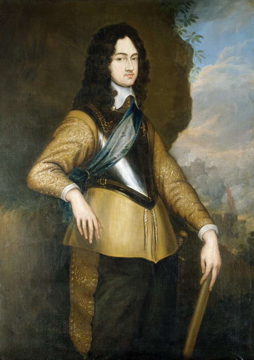 König Karl II. (1630-85) als junger Mann von English School