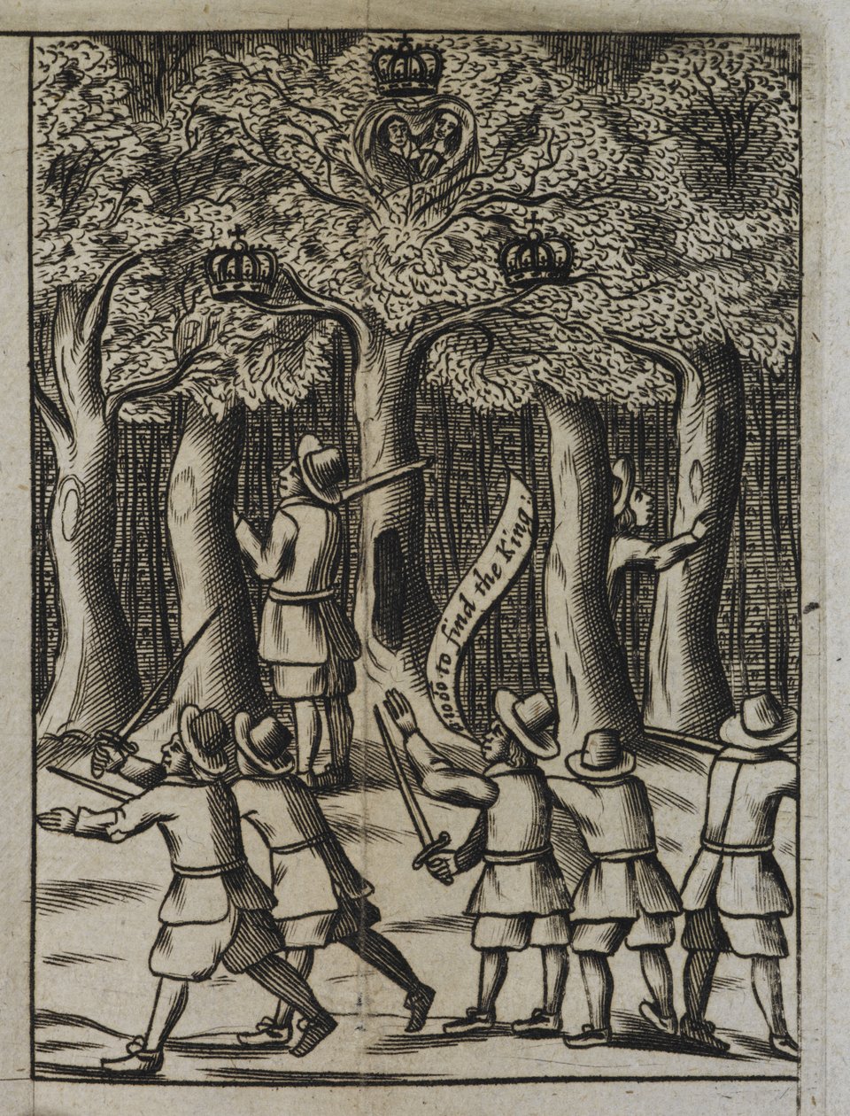 König Charles II. versteckt sich in den Boscobel-Wäldern, aus 