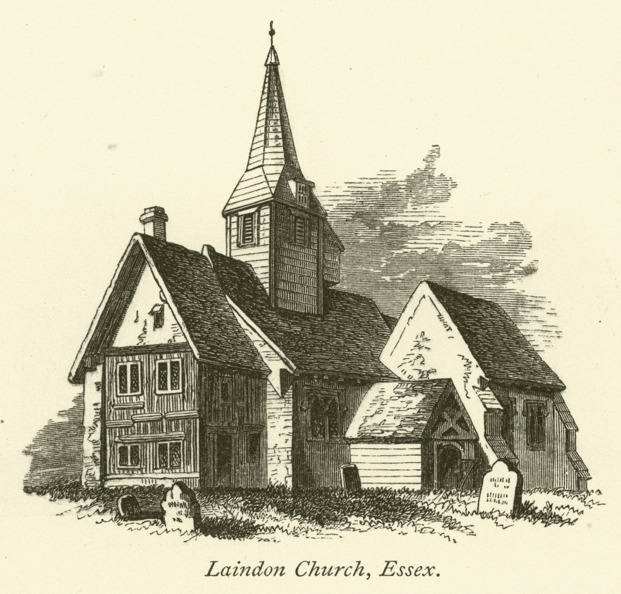 Laindon Kirche, Essex (Gravur) von English School