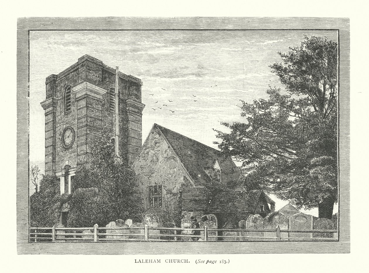 Laleham Kirche (Gravur) von English School