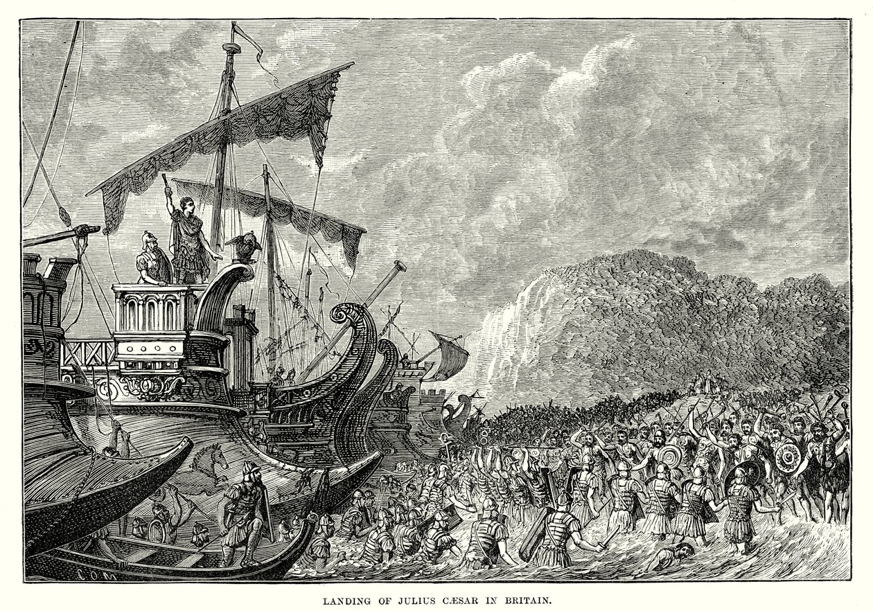 Landung von Julius Caesar in Britannien von English School