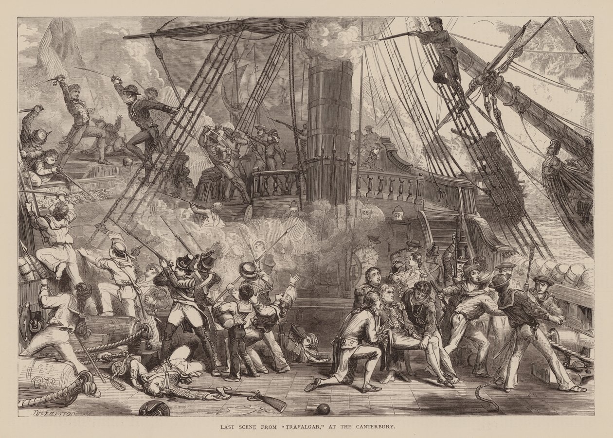 Letzte Szene aus "Trafalgar," im Canterbury (Gravur) von English School