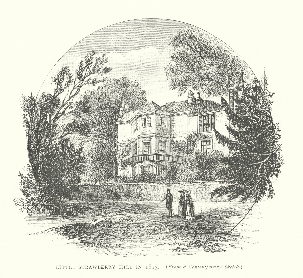 Kleiner Strawberry Hill im Jahr 1813 (Gravur) von English School