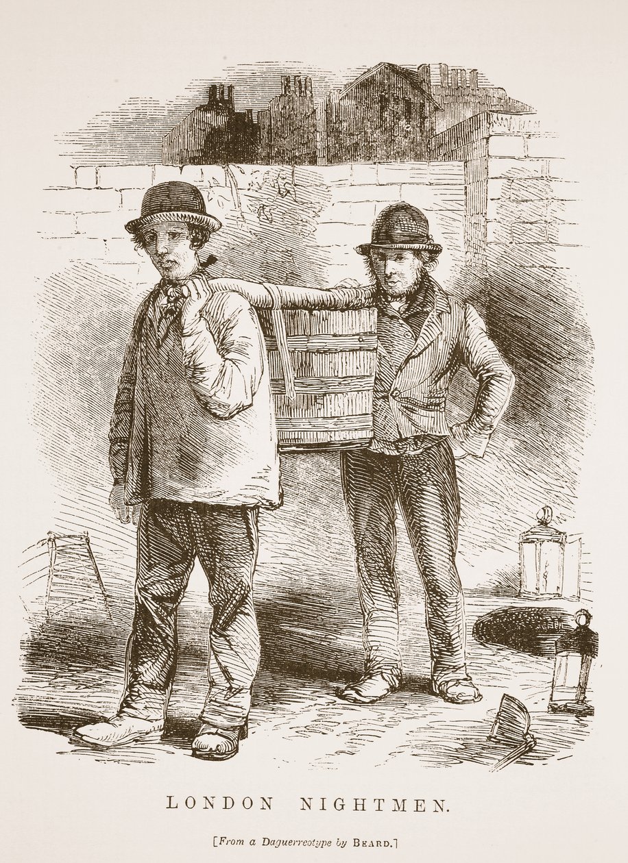 Londoner Nachtmänner, nach dem Daguerreotypie von Richard Beard, Illustration aus London Labour and London Poor von Henry Mayhew, veröffentlicht 1862 von English School