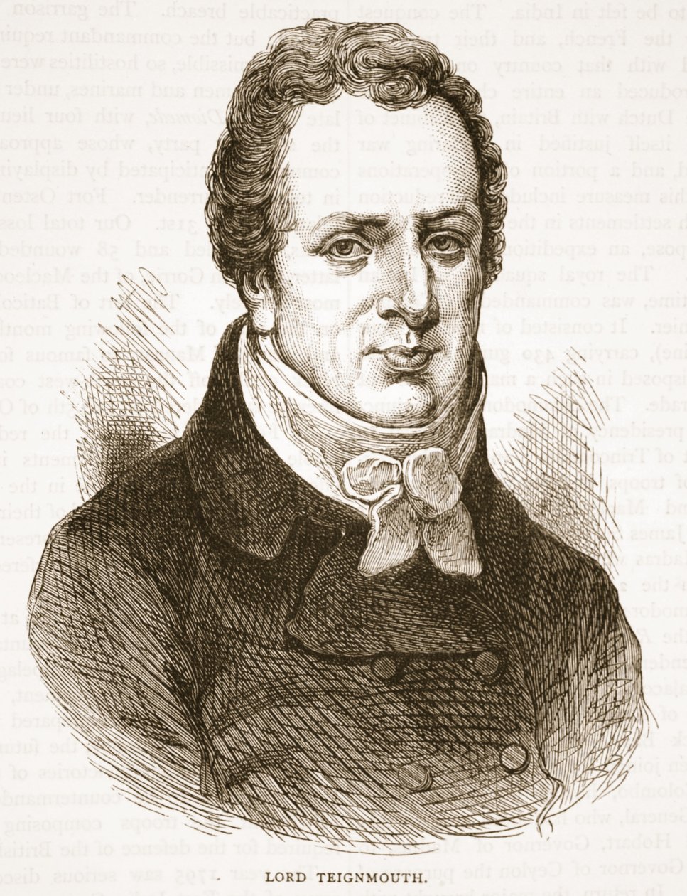 Lord Teignmouth, Illustration aus Cassells Illustrierter Geschichte Indiens von James Grant, veröffentlicht 1879 von English School