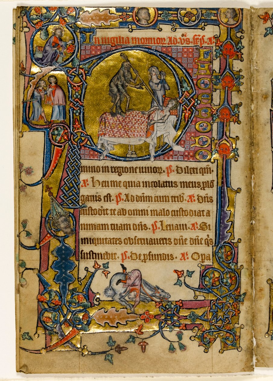 MS 1-2005, fol. 235v: Der Tod schlägt zu, historisierte Initiale 