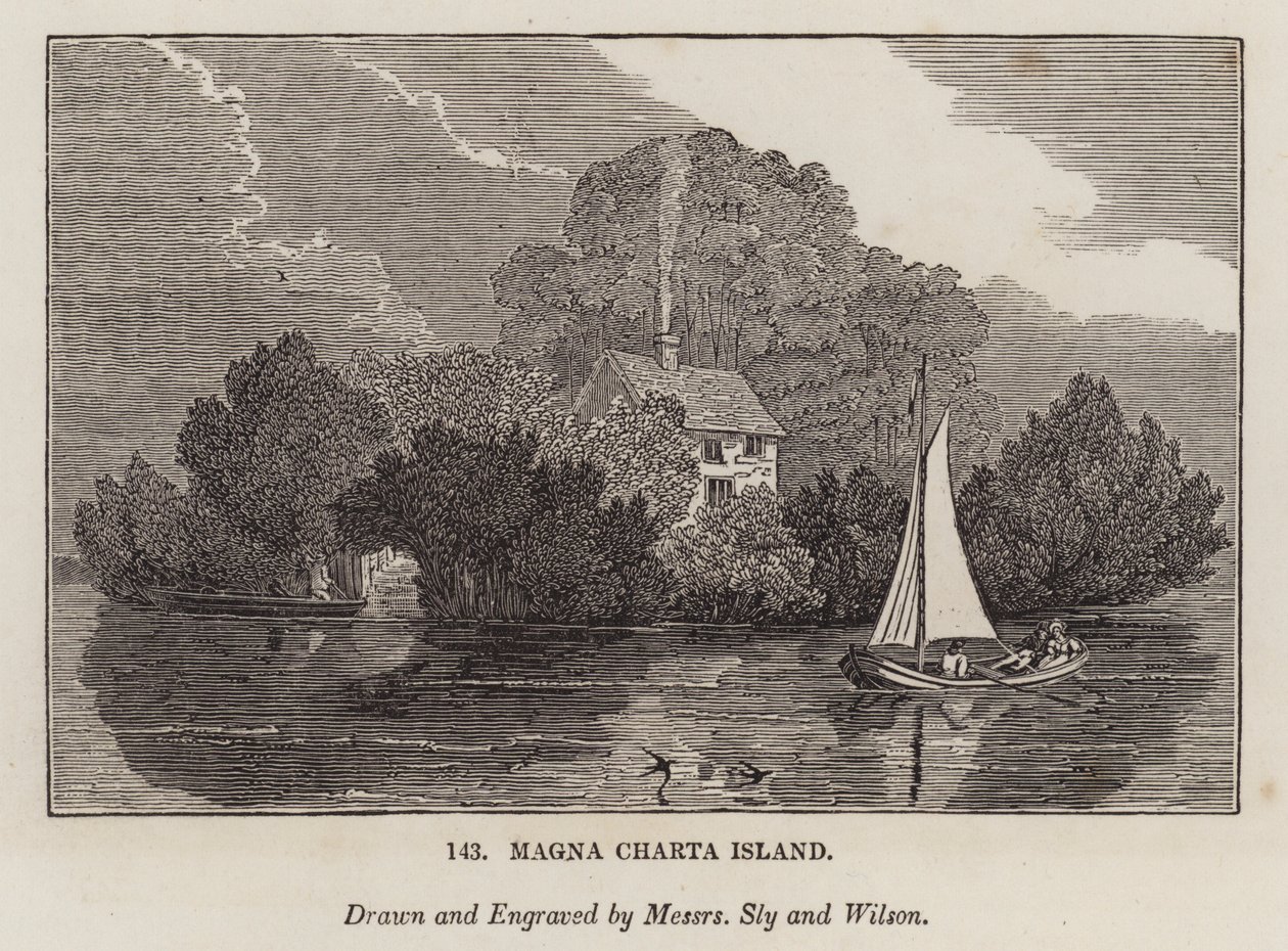 Magna Charta Insel (Gravur) von English School