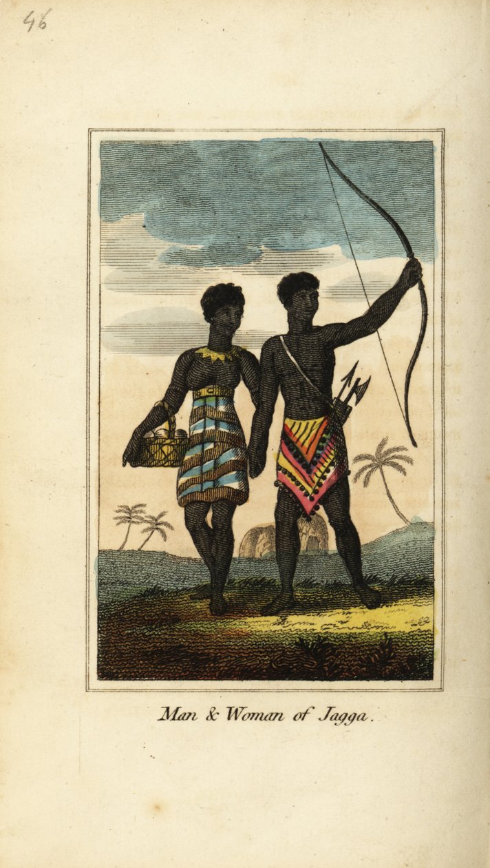 Mann und Frau aus Jagga, aus den Königreichen Monoemugi und Caffraria, Afrika von English School