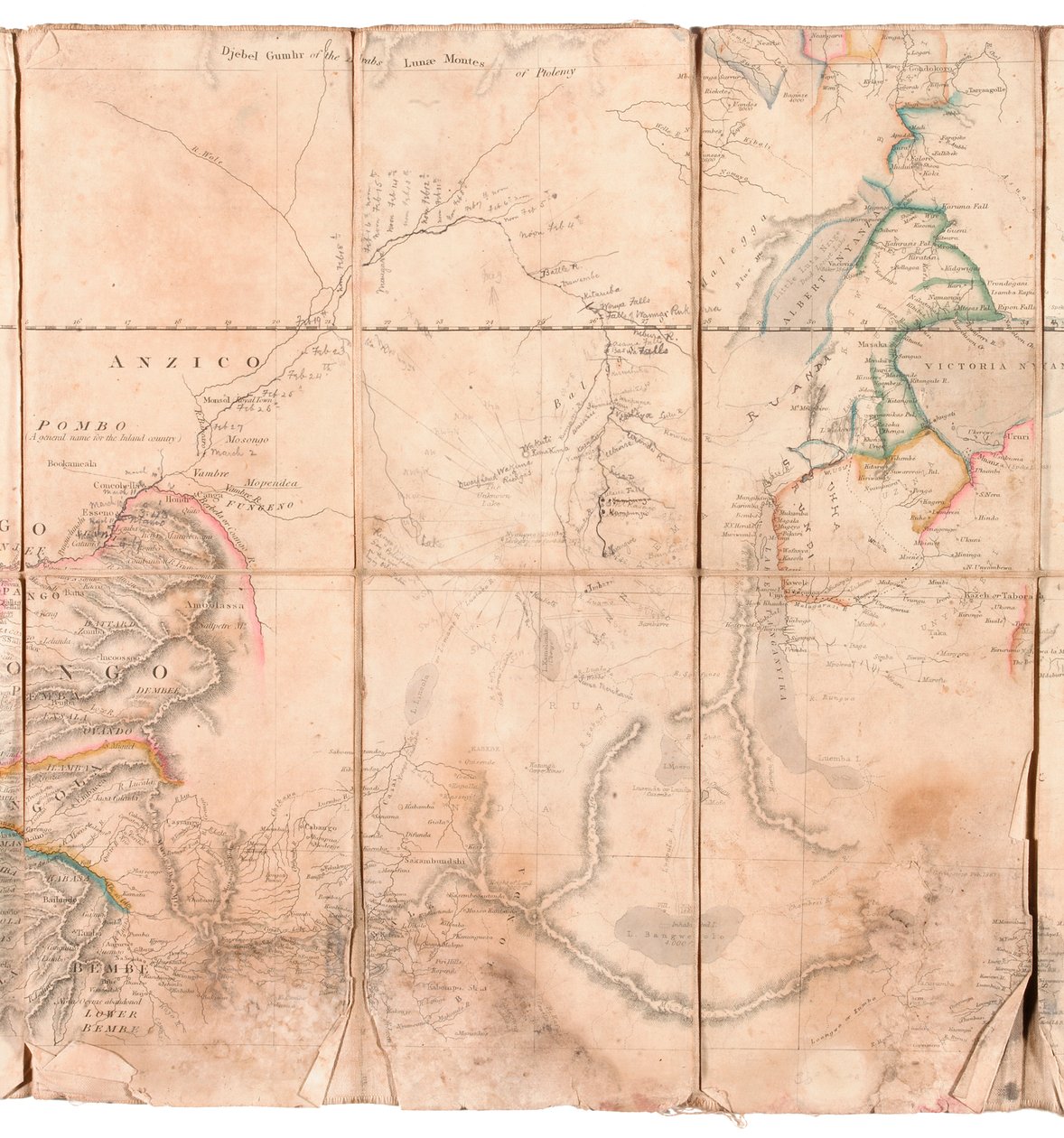Karte der Kongo-Region, aus einem Album von Henry Morton Stanley von English School