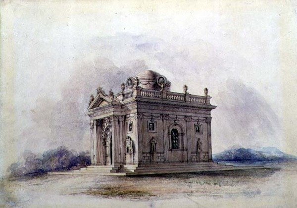 Mausoleumsentwurf, ca. 1825 von English School