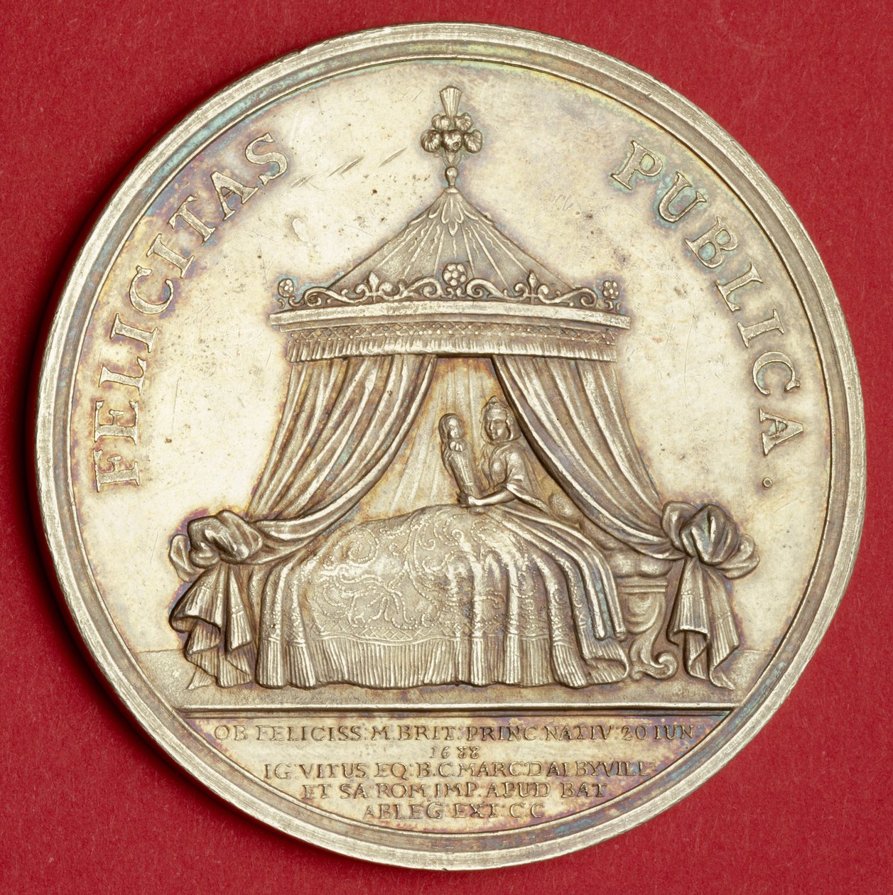 Medaille zur Geburt von Prinz James, 1688 (vergoldetes Silber) von English School