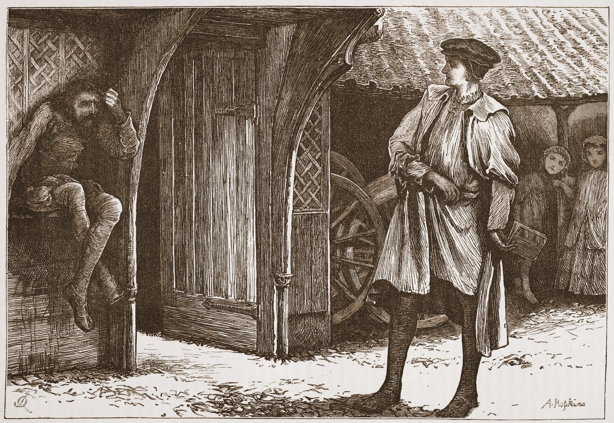 Millon und der Lutheraner, Illustration aus Die Geschichte des Protestantismus von James Aitken Wylie, veröffentlicht 1878 von English School