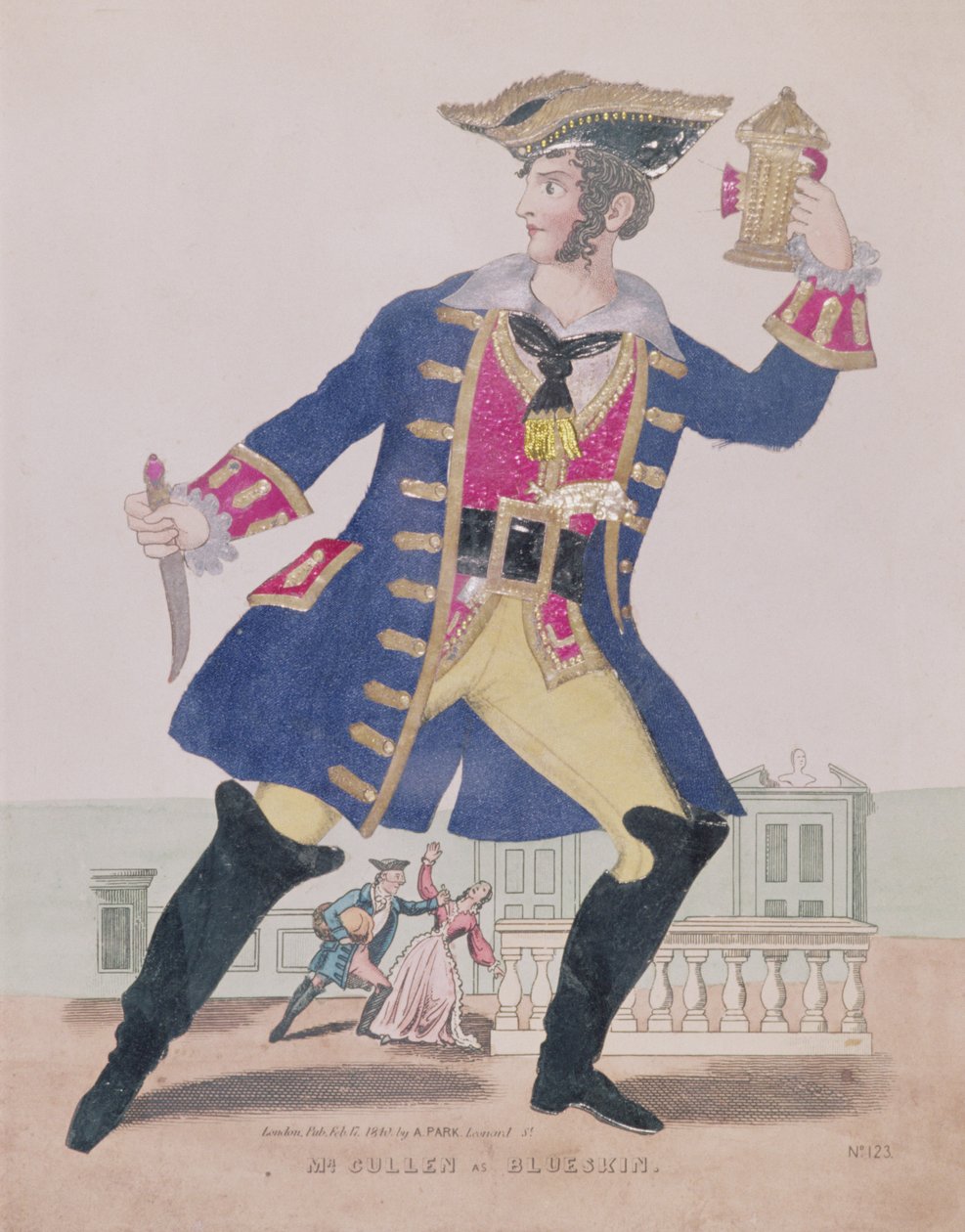 Mr. Cullen in der Rolle von Blueskin (Blaubart), veröffentlicht 1810 von English School