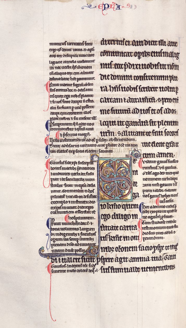 Ms.27, f.132v: Seite aus einer glossierten Kopie des Neuen Testaments von English School